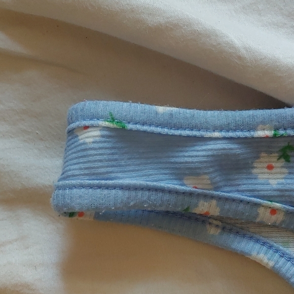 Shein floral blue cropped tank top xs - Picture 3 of 4